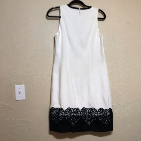 Elie Tahari Womens Dress 8 Sleeveless Black Lace Trim - Picture 2 of 6
